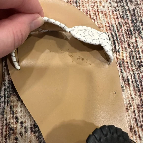 Jack Rogers Lauren Colorblock Black and White Sandal size 9.5 medium width 9.5M - Picture 2 of 5